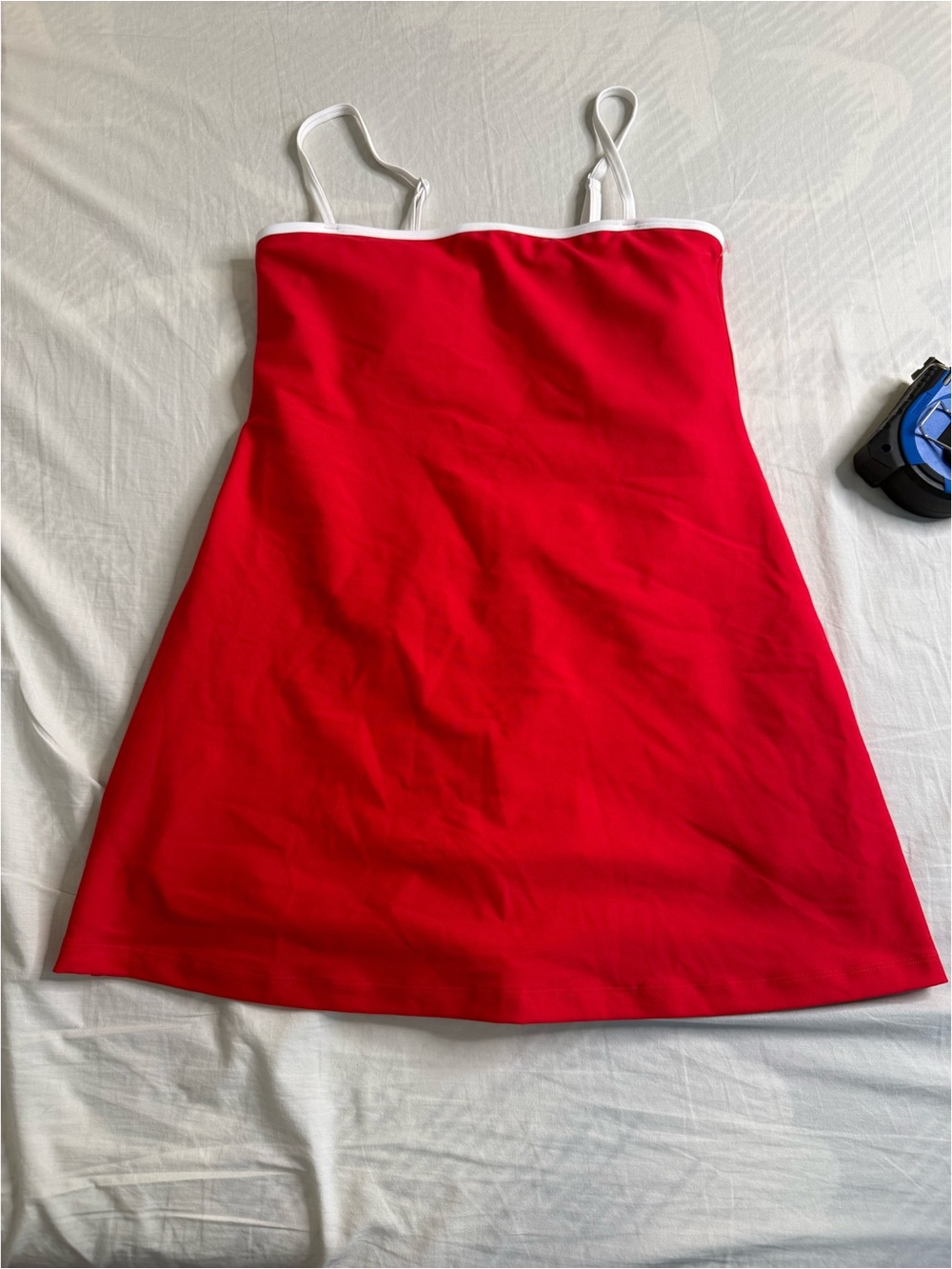 Red Spaghetti Strap A-Line Dress